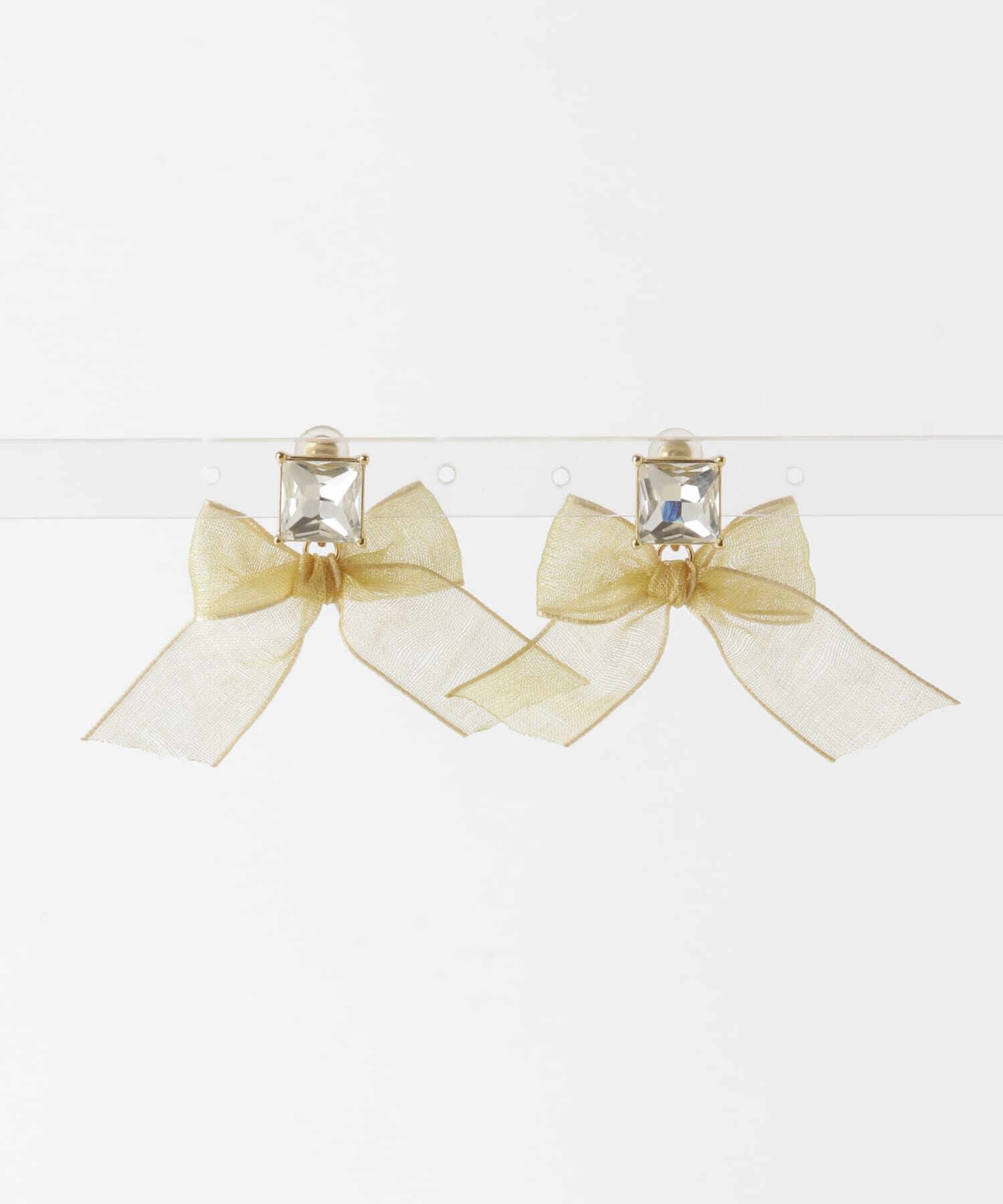 SMELLY「スクエアビジューリボンイヤリング」|イヤリング|