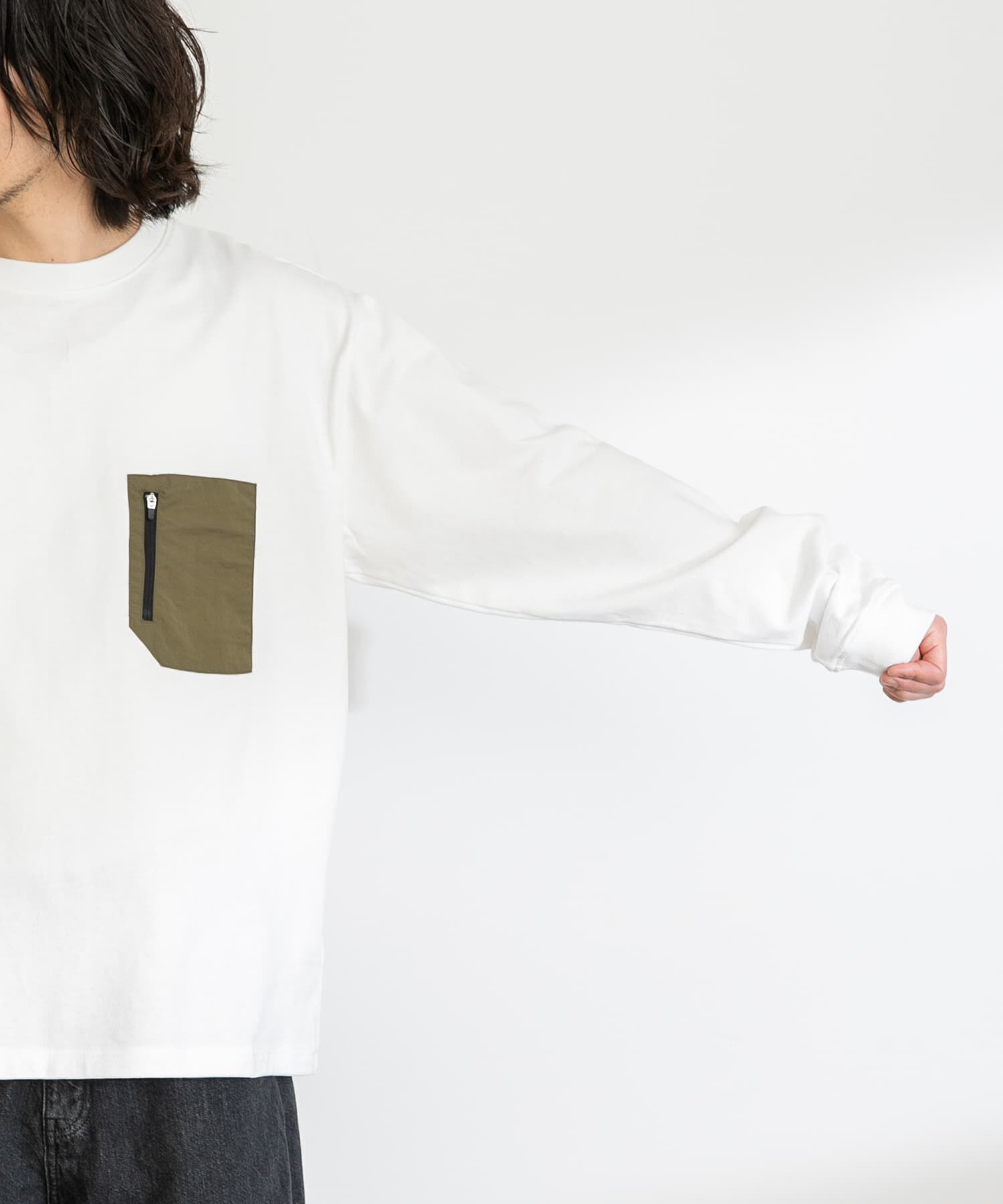 Sonny Label 「ナイロンポケット切替ロングスリーブTEE」|Tシャツ・カットソー|