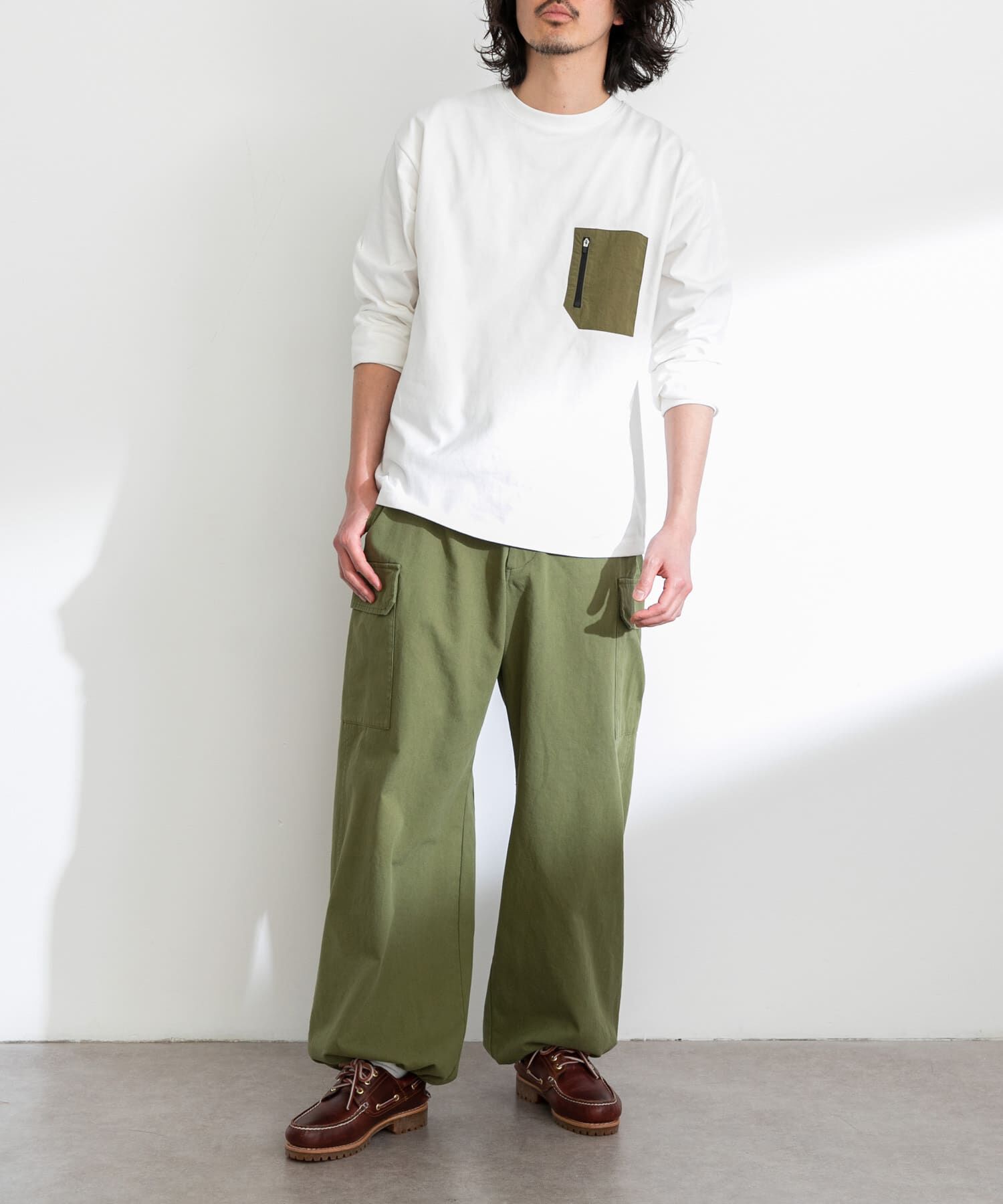 Sonny Label 「ナイロンポケット切替ロングスリーブTEE」|Tシャツ・カットソー|