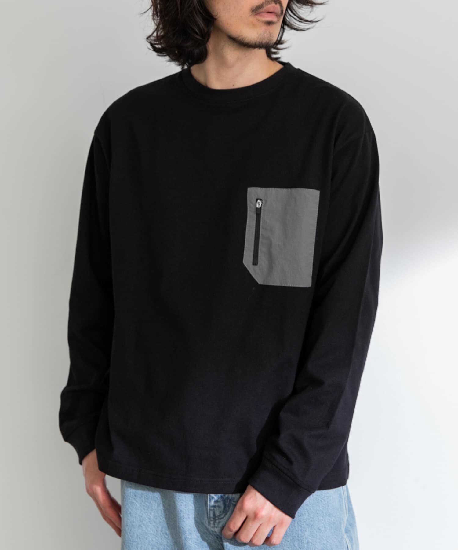 Sonny Label 「ナイロンポケット切替ロングスリーブTEE」|Tシャツ・カットソー|