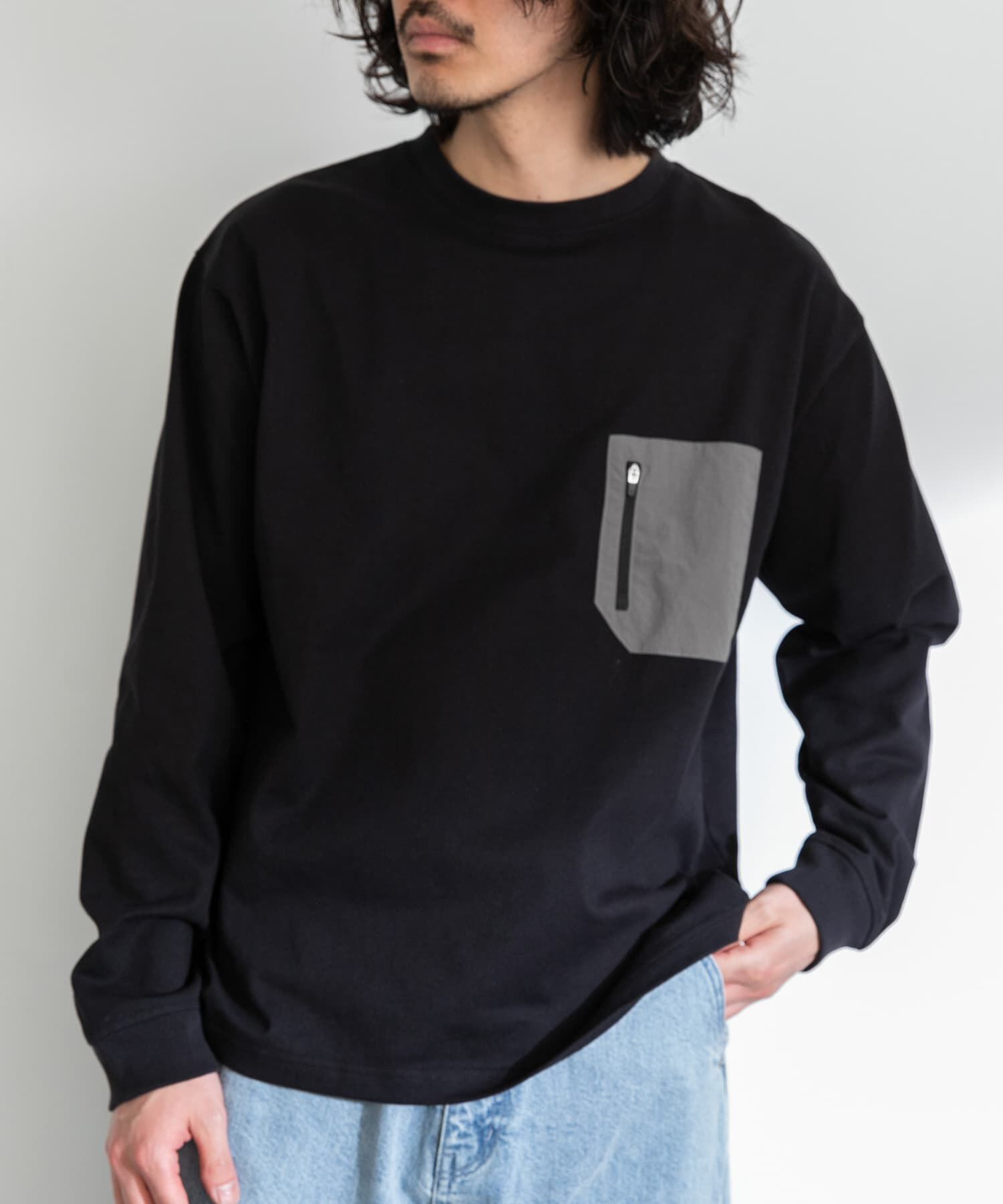 Sonny Label 「ナイロンポケット切替ロングスリーブTEE」|Tシャツ・カットソー|