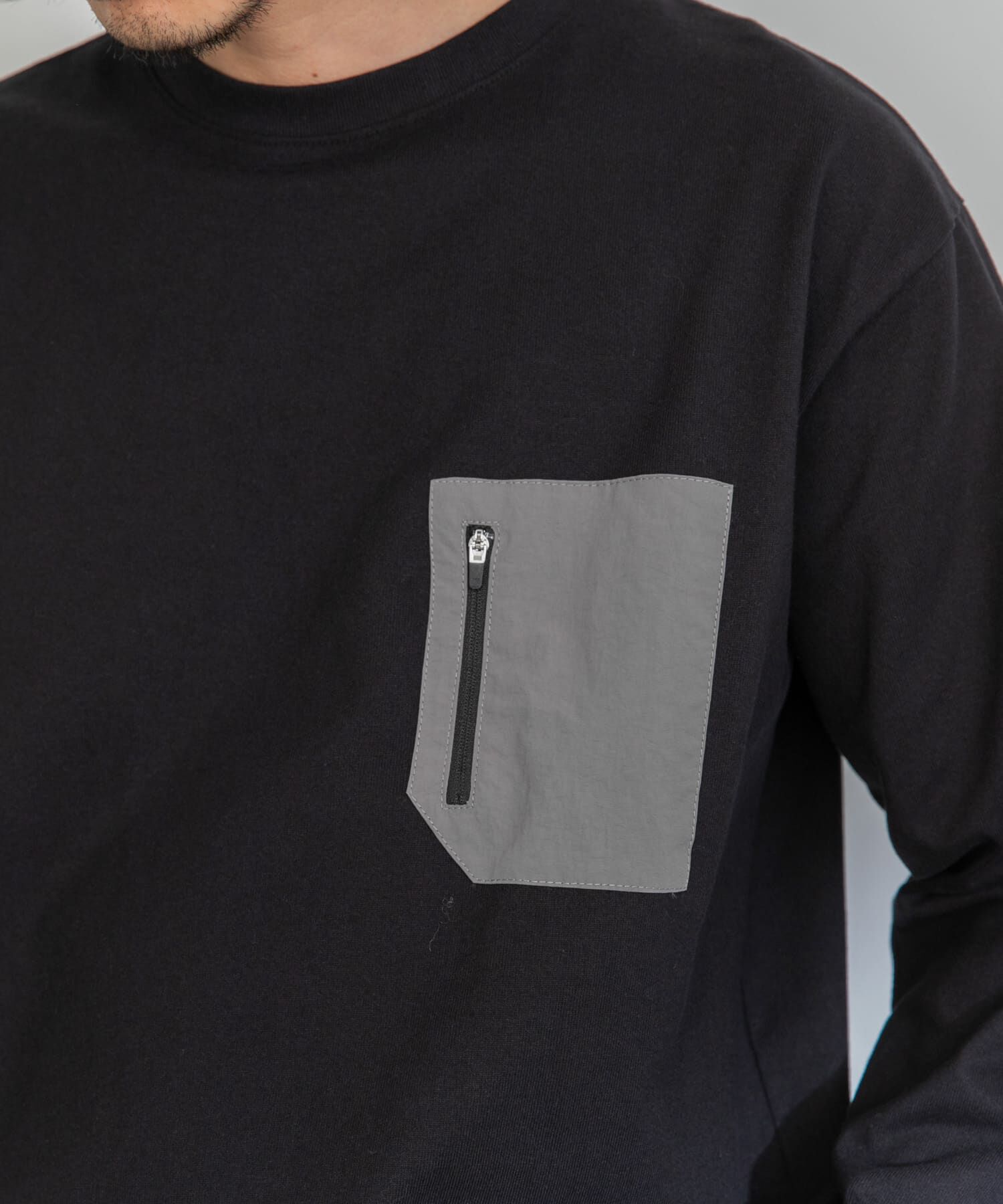 Sonny Label 「ナイロンポケット切替ロングスリーブTEE」|Tシャツ・カットソー|
