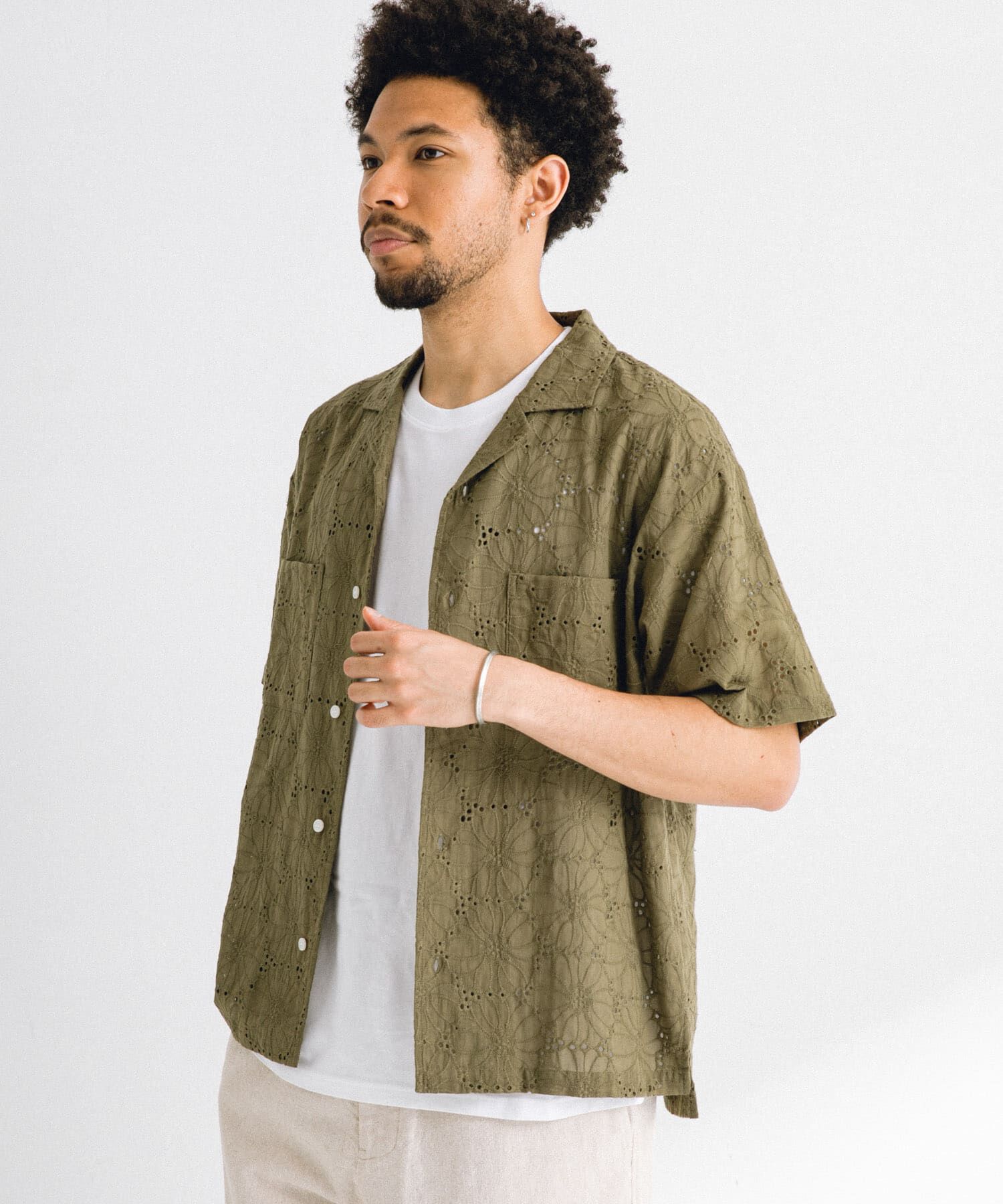 Sonny Label 「レース刺繍ショートスリーブシャツ」|シャツ・ブラウス|