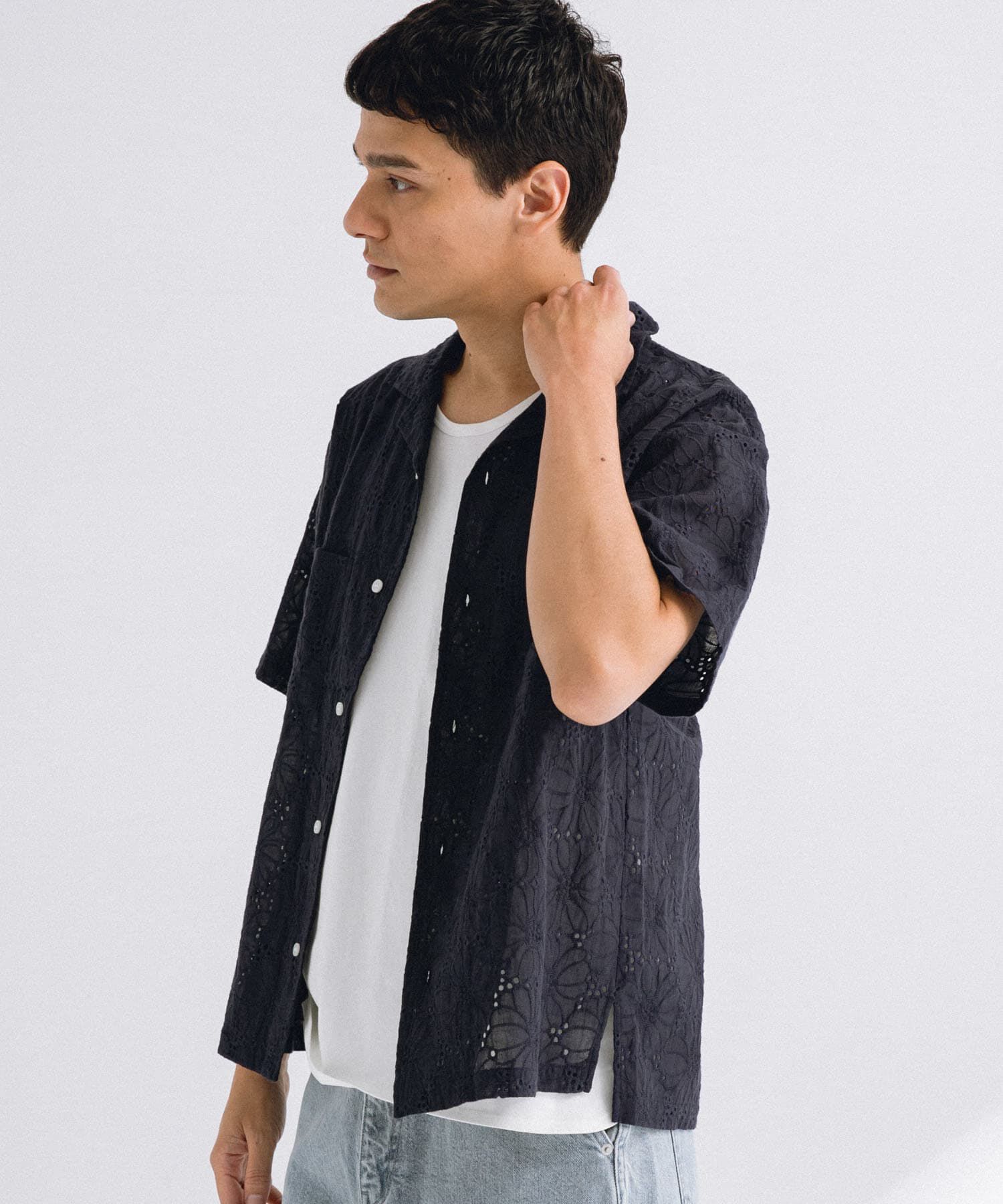 Sonny Label 「レース刺繍ショートスリーブシャツ」|シャツ・ブラウス|