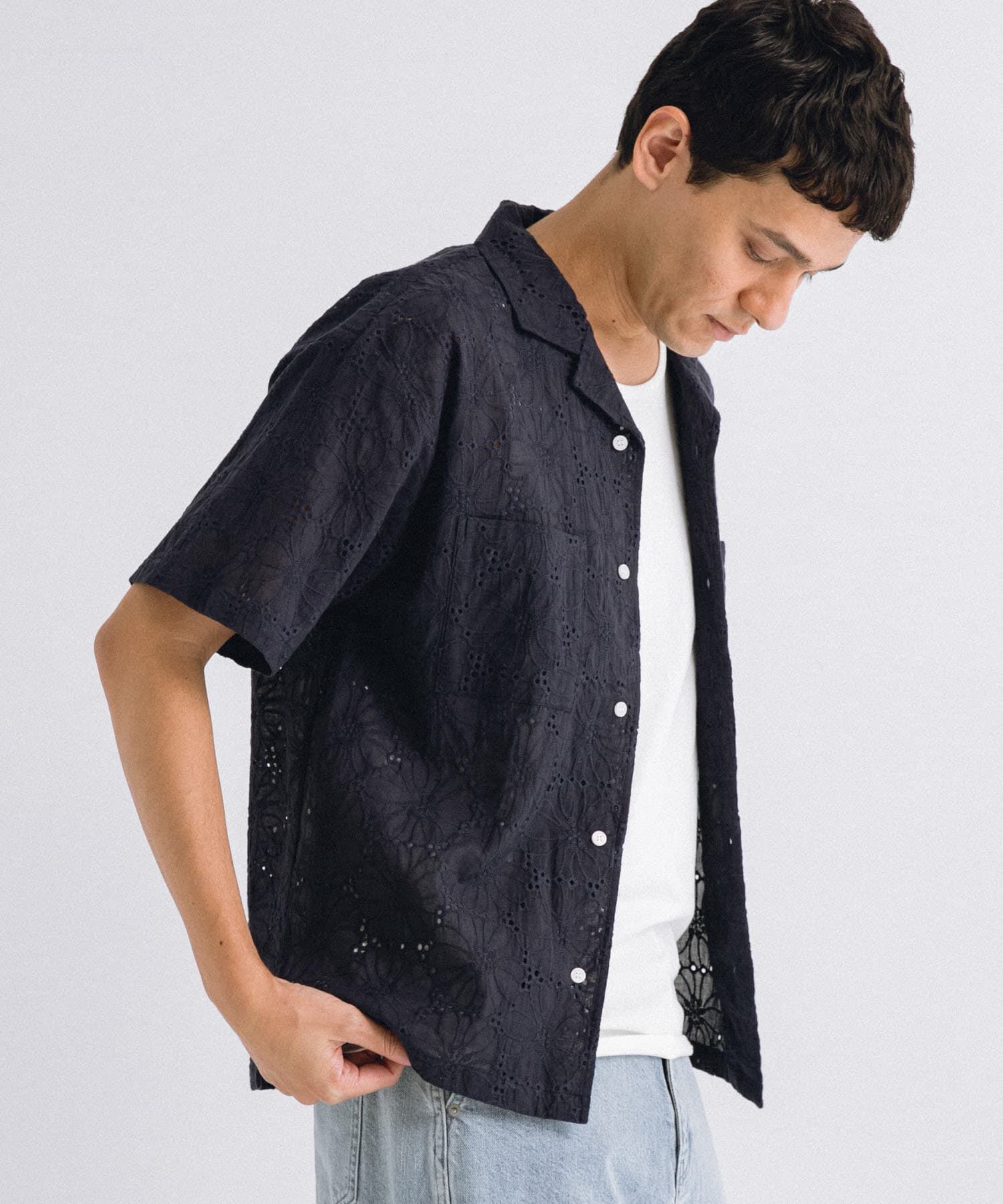 Sonny Label 「レース刺繍ショートスリーブシャツ」|シャツ・ブラウス|