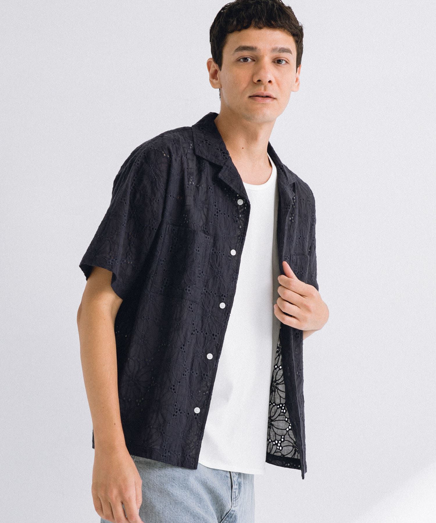 Sonny Label 「レース刺繍ショートスリーブシャツ」|シャツ・ブラウス|