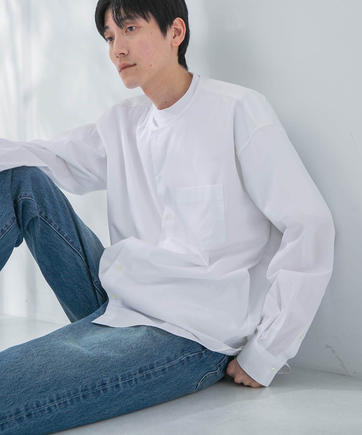 URBAN RESEARCH「new basic THOMAS MASON NOCOLLAR SHIRTS」|シャツ・ブラウス|