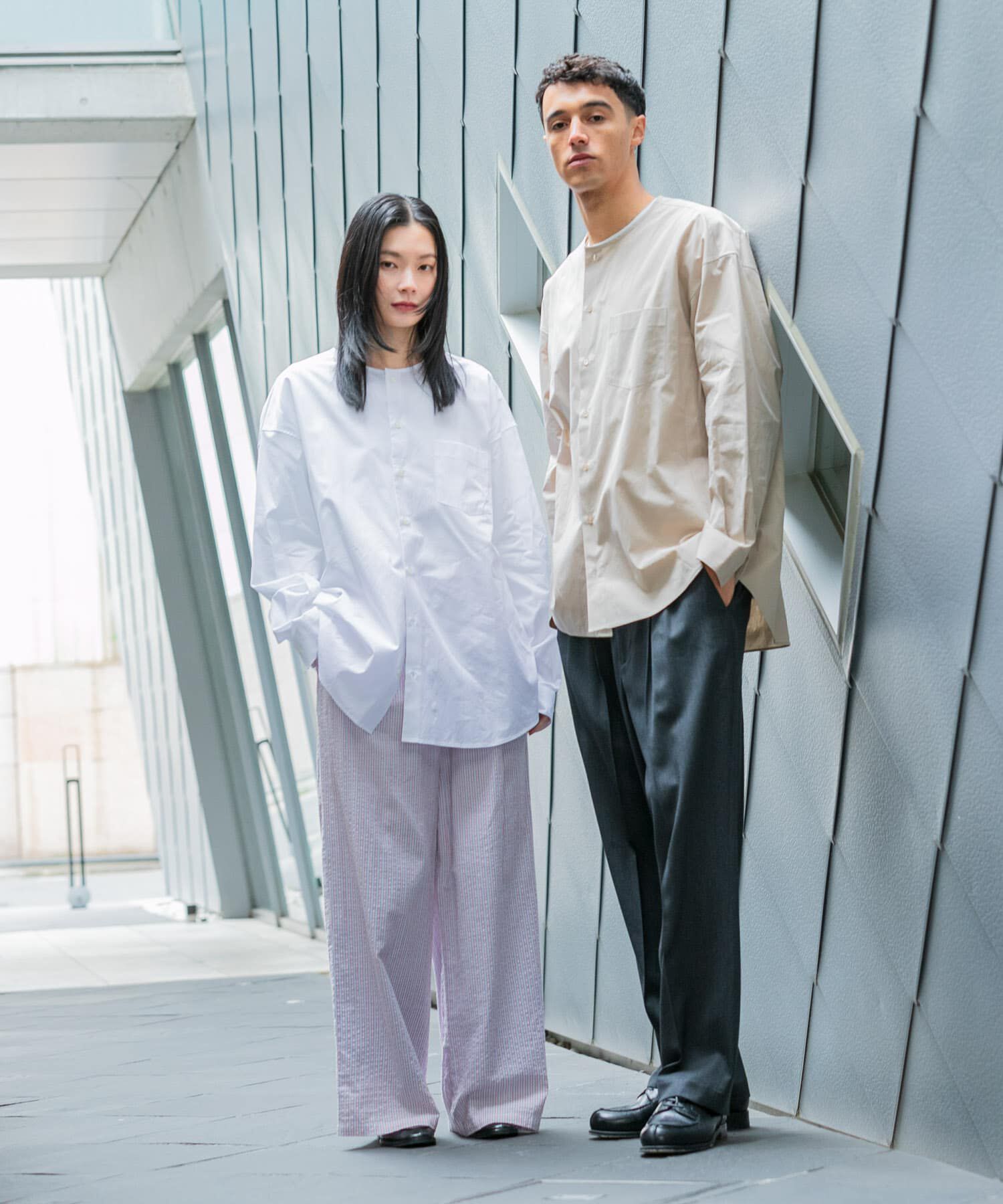 URBAN RESEARCH「new basic THOMAS MASON NOCOLLAR SHIRTS」|シャツ・ブラウス|