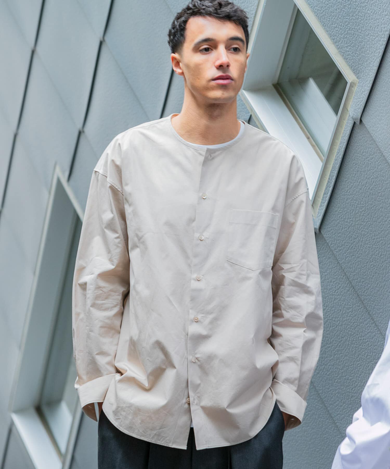 URBAN RESEARCH「new basic THOMAS MASON NOCOLLAR SHIRTS」|シャツ・ブラウス|