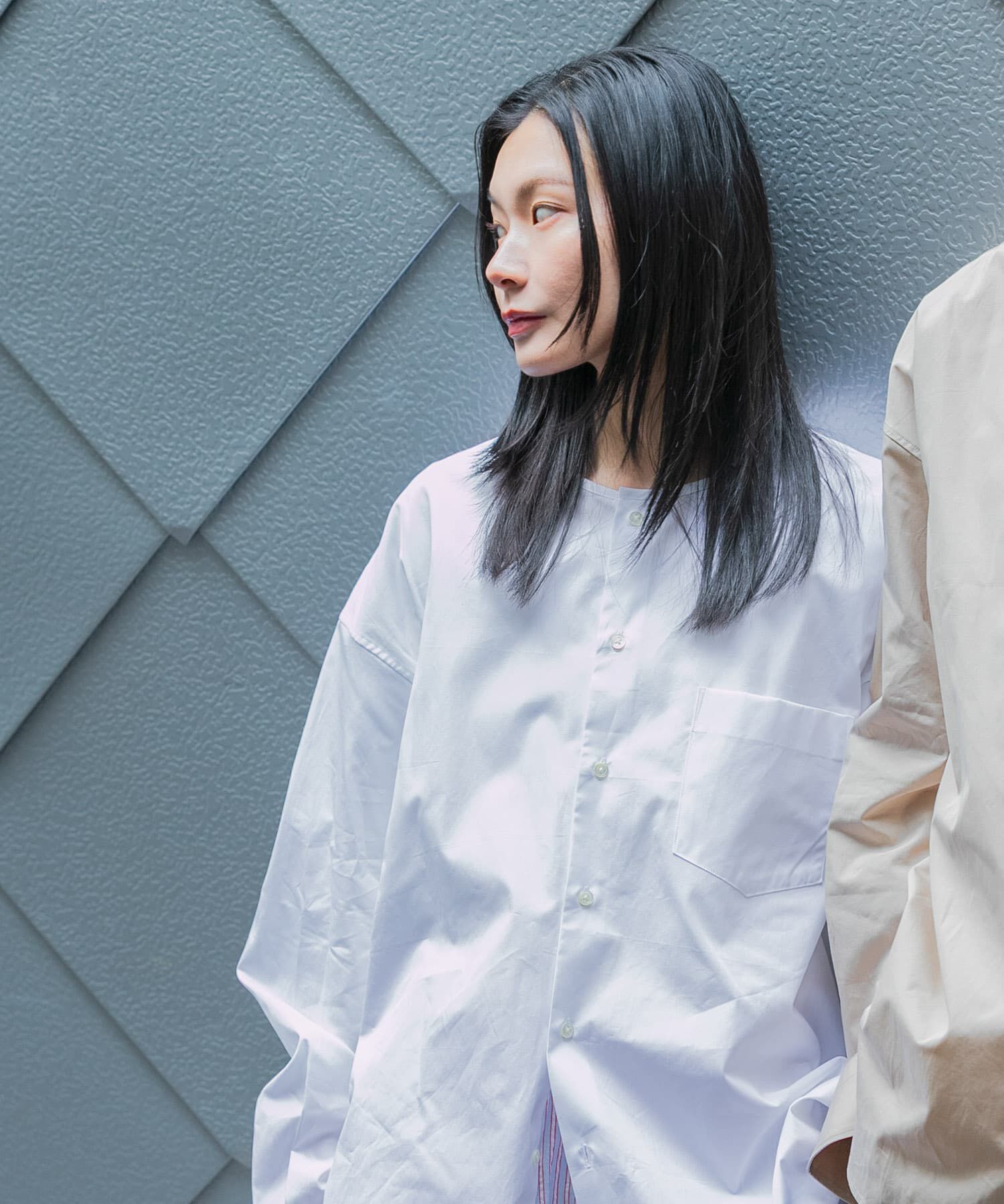 URBAN RESEARCH「new basic THOMAS MASON NOCOLLAR SHIRTS」|シャツ・ブラウス|