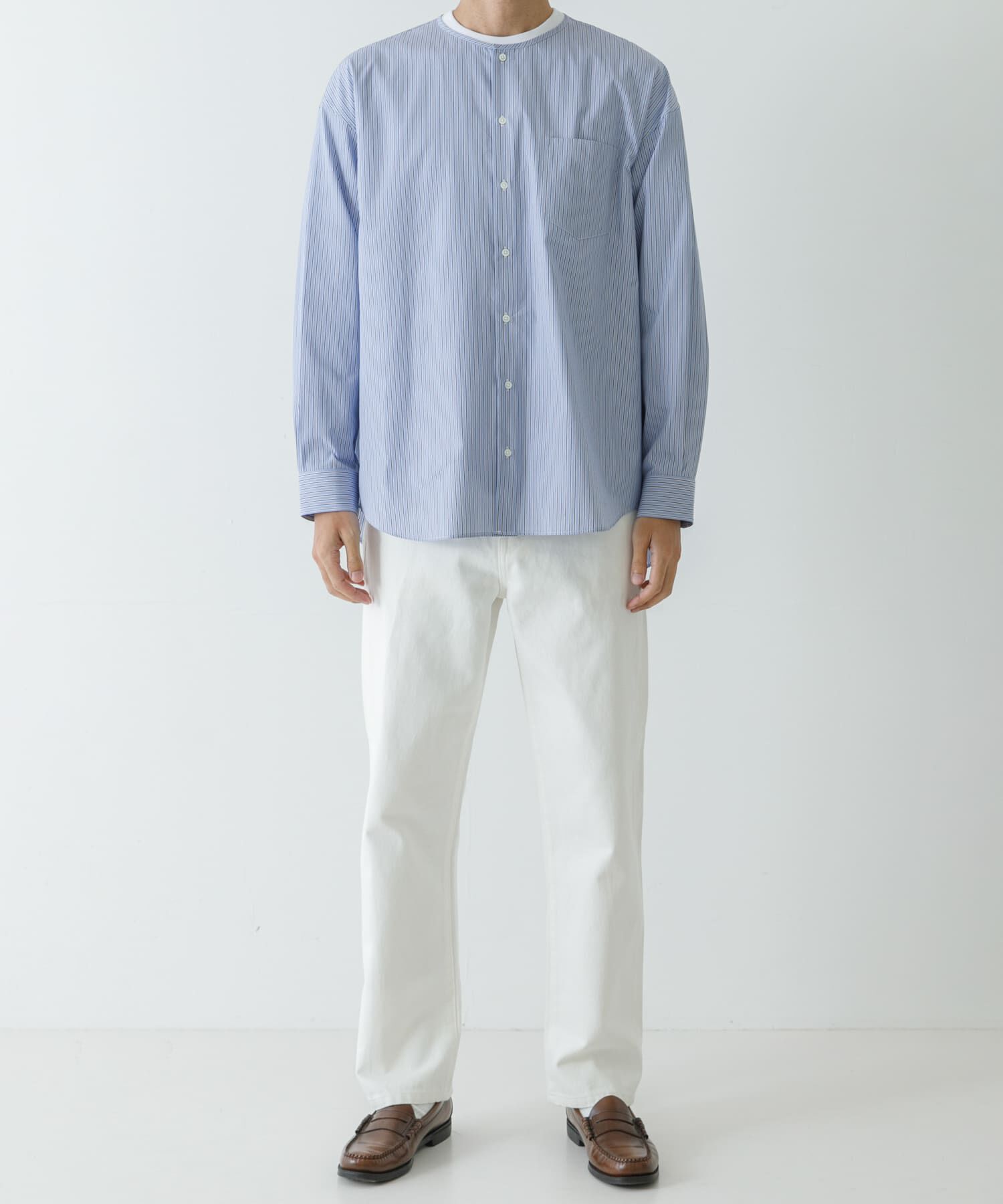 URBAN RESEARCH「new basic THOMAS MASON NOCOLLAR SHIRTS」|シャツ・ブラウス|