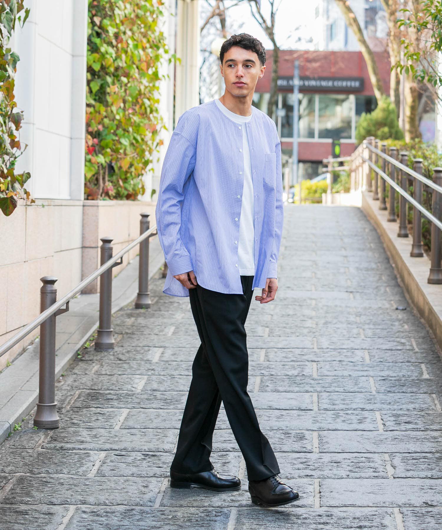 URBAN RESEARCH「new basic THOMAS MASON NOCOLLAR SHIRTS」|シャツ・ブラウス|