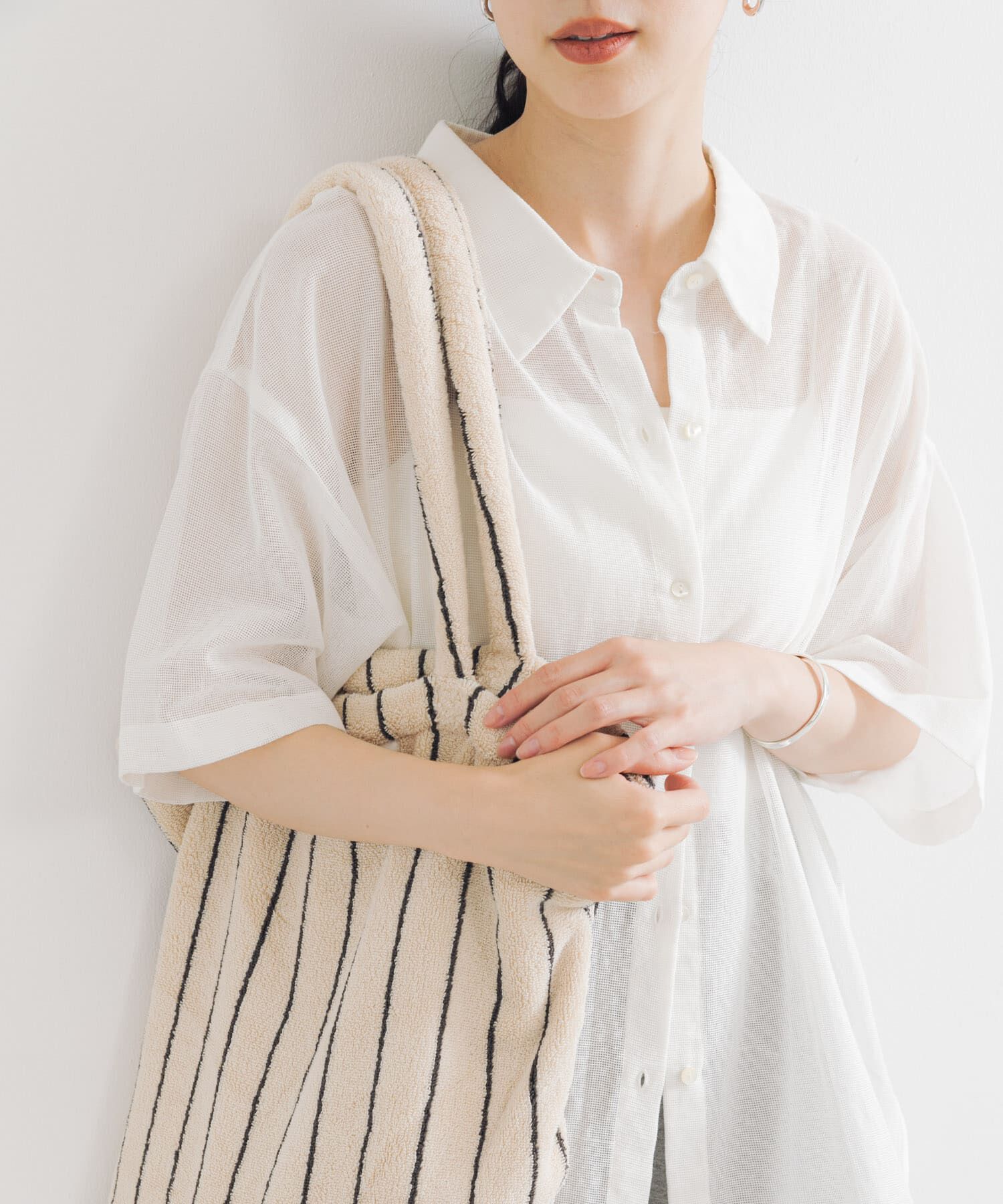 URBAN RESEARCH「コットンカラミシアーオーバーシャツ」|シャツ・ブラウス|