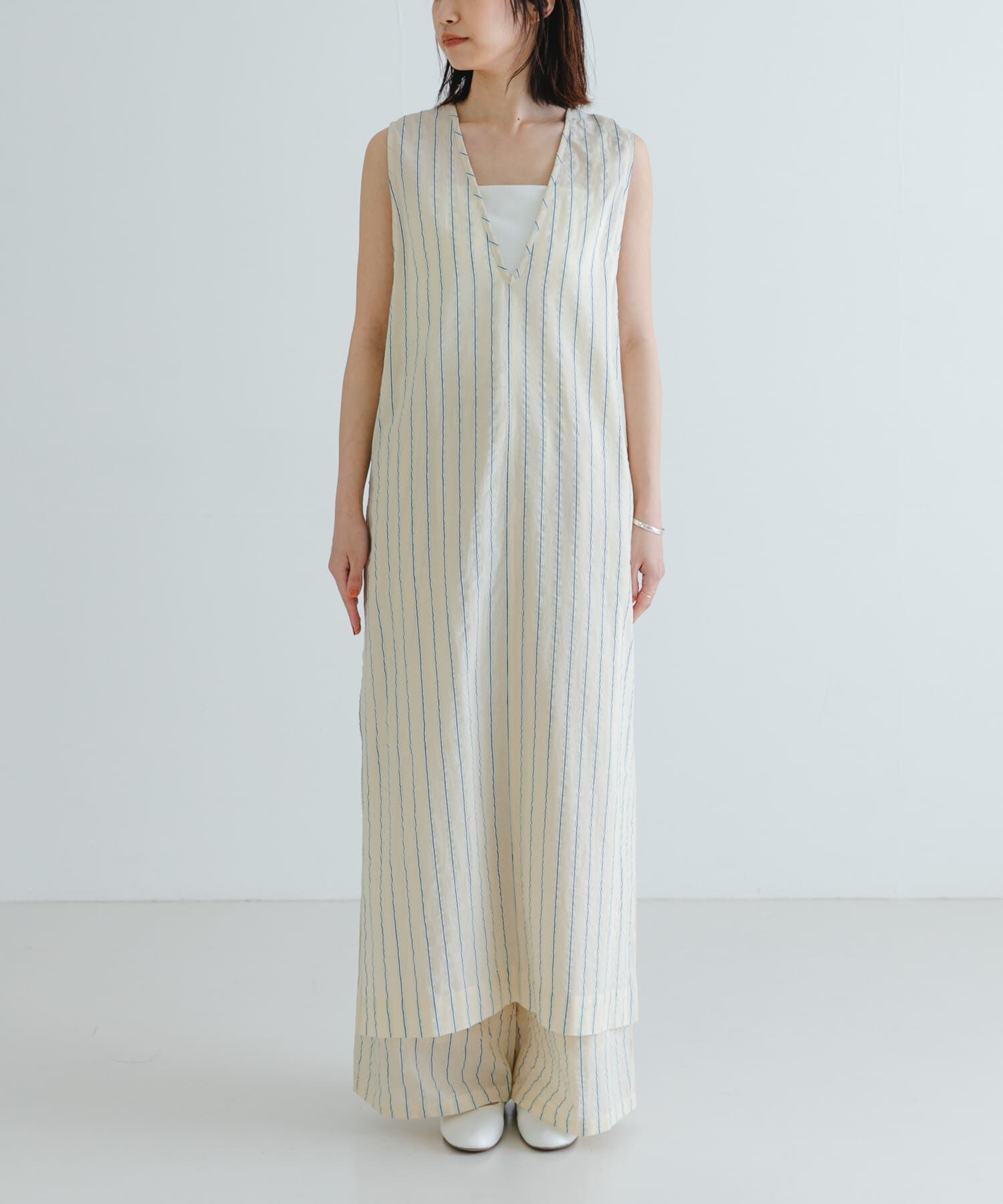 URBAN RESEARCH「new basic　インドコットンサッカーストライプワンピース」|ワンピース|