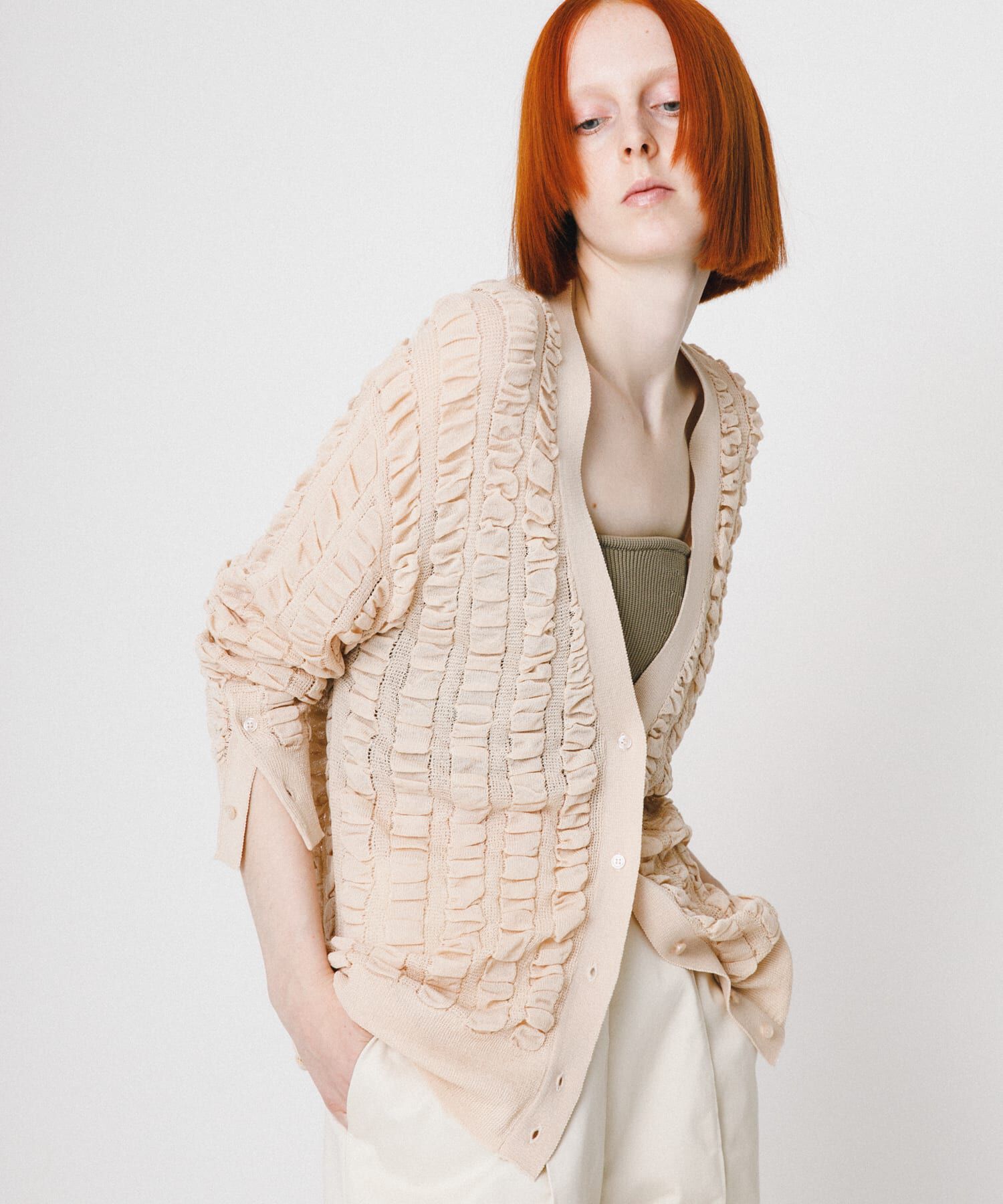 LAATO「fukure cardigan」|カーディガン|オフホワイト