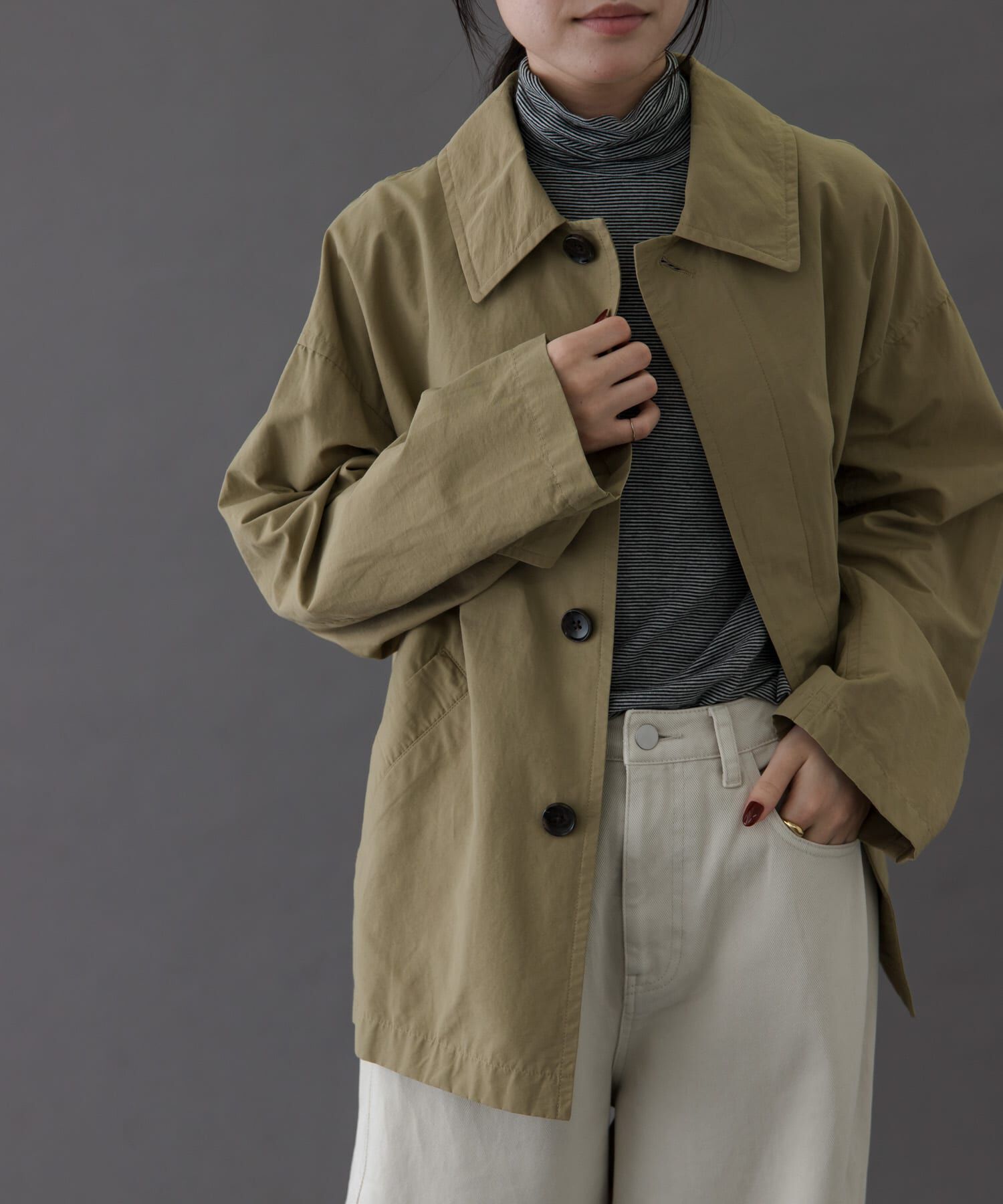 URBAN RESEARCH DOORS「FORK&SPOON　ステンカラーショートコート」|ステンカラーコート|