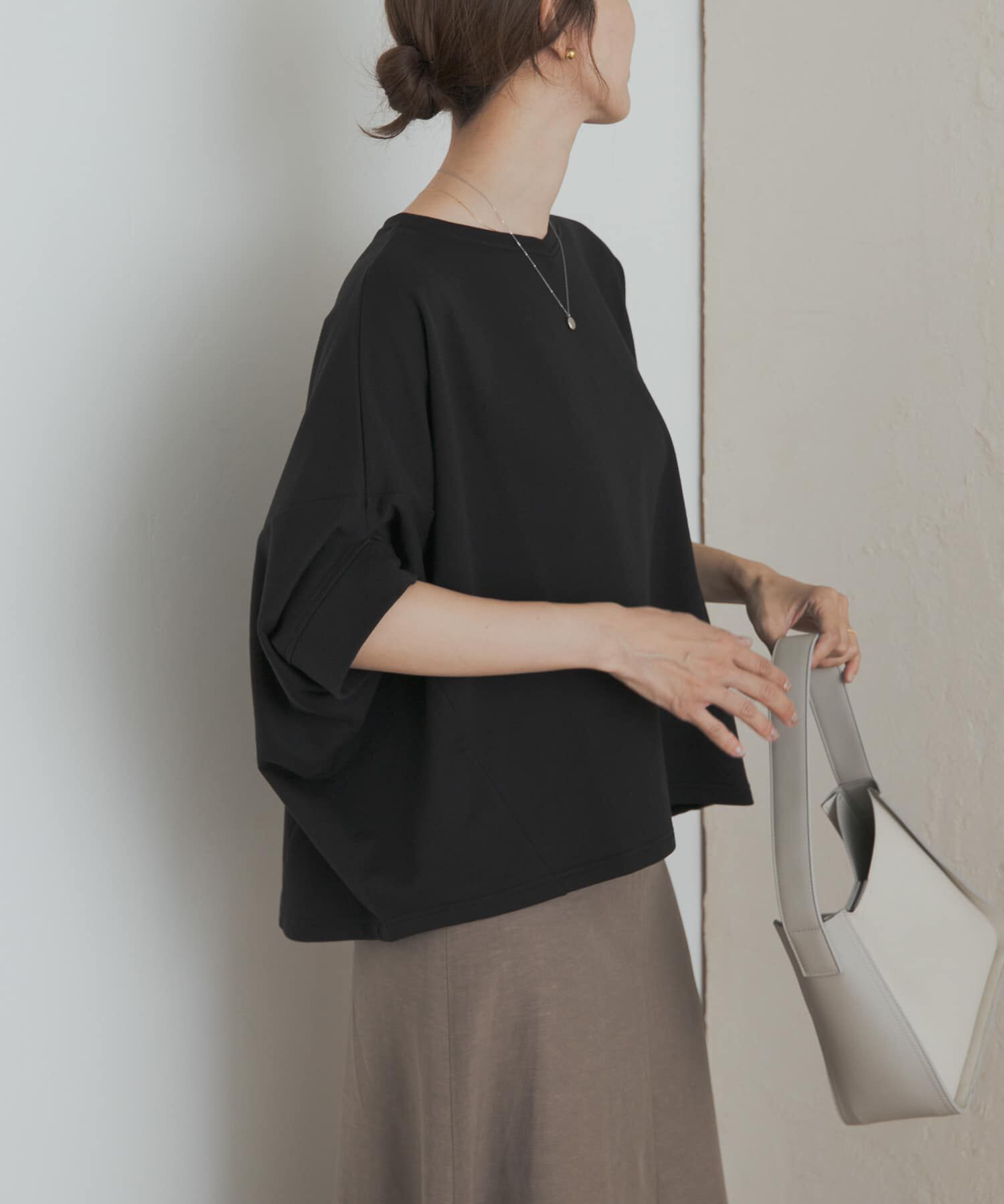 URBAN RESEARCH DOORS「『UR GREEN』ミニ裏毛変形プルオーバー」|Tシャツ・カットソー|