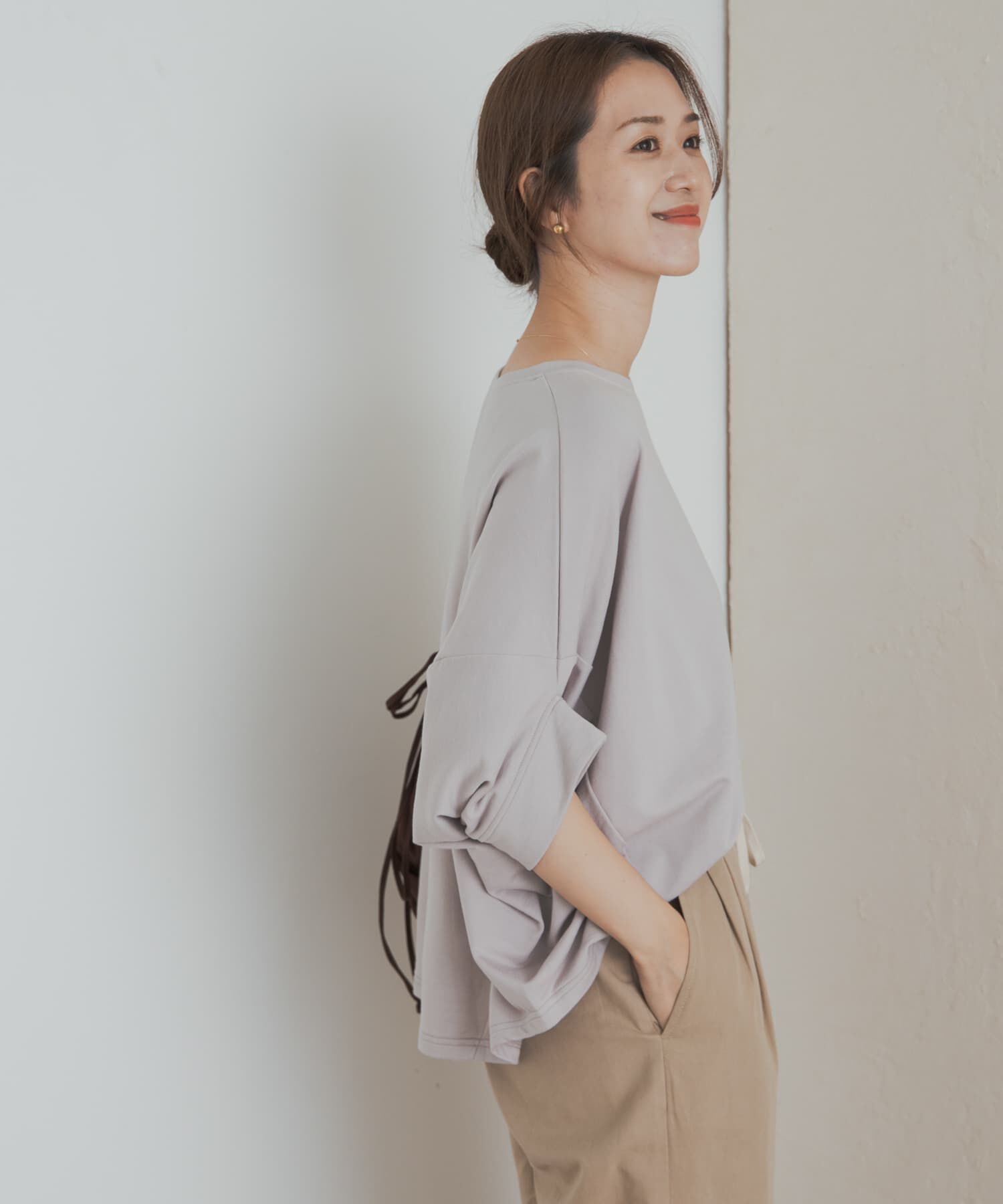 URBAN RESEARCH DOORS「『UR GREEN』ミニ裏毛変形プルオーバー」|Tシャツ・カットソー|