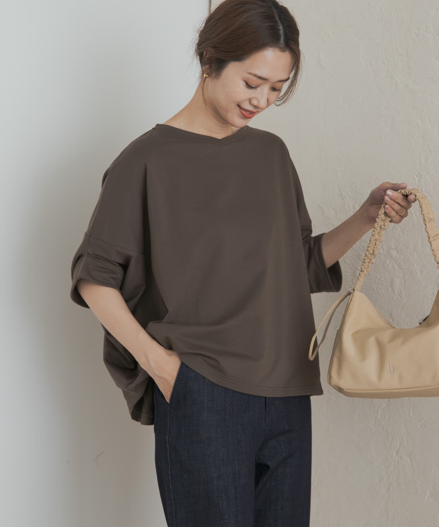 URBAN RESEARCH DOORS「『UR GREEN』ミニ裏毛変形プルオーバー」|Tシャツ・カットソー|