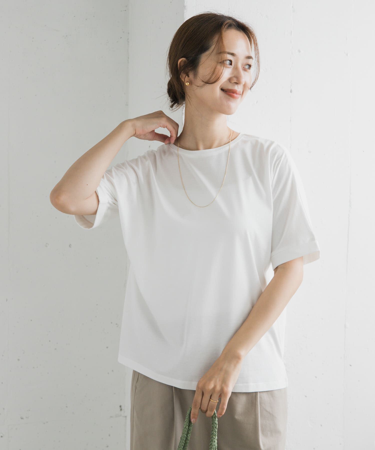 URBAN RESEARCH DOORS「『UVｶｯﾄ/接触冷感 /ﾏｼﾝｳｫｯｼｬﾌﾞﾙ』ｼﾙｷｰｺｯﾄﾝﾛｰﾙ  」|Tシャツ・カットソー|