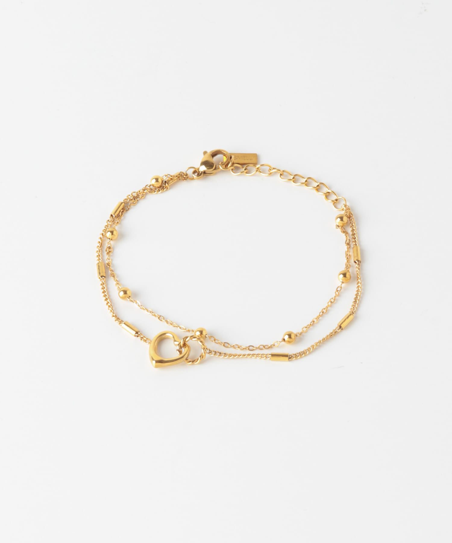 SMELLY「ステンレスハートダブルチェーンブレスレット」|ブレスレット・バングル|