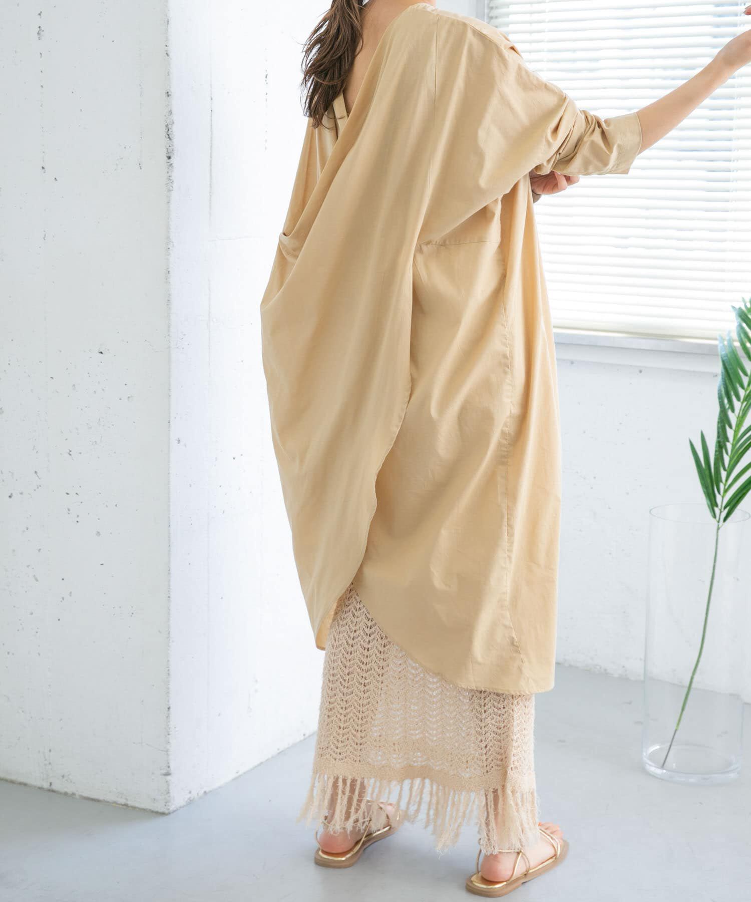  「フリンジ透かし編みニットスカート」|スカート|