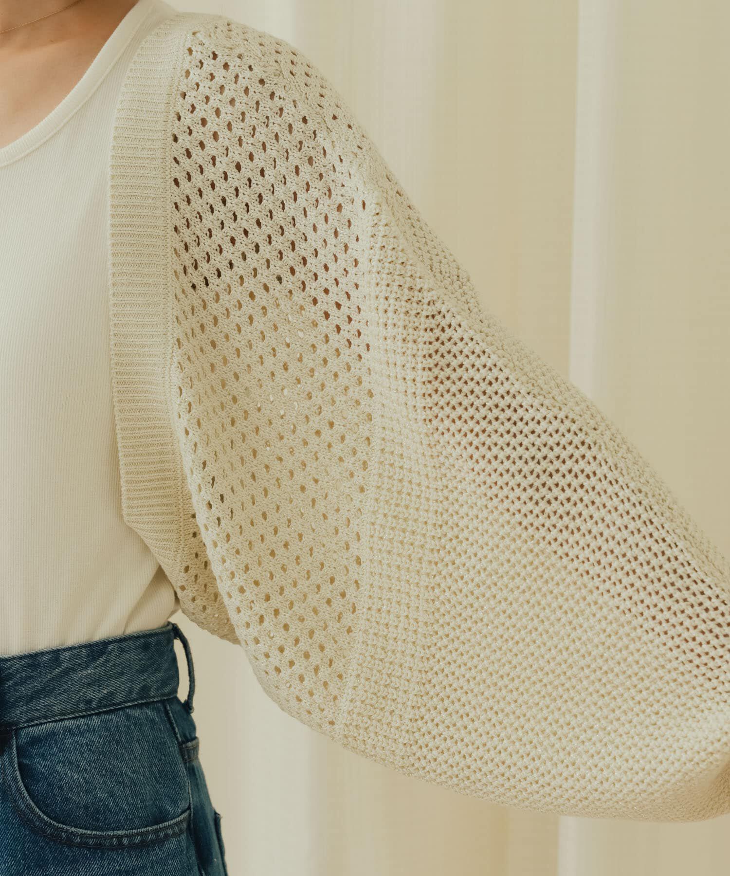 SENSE OF PLACE by URBAN RESEARCH「ラメバックオープンメッシュボレロ」|カーディガン|