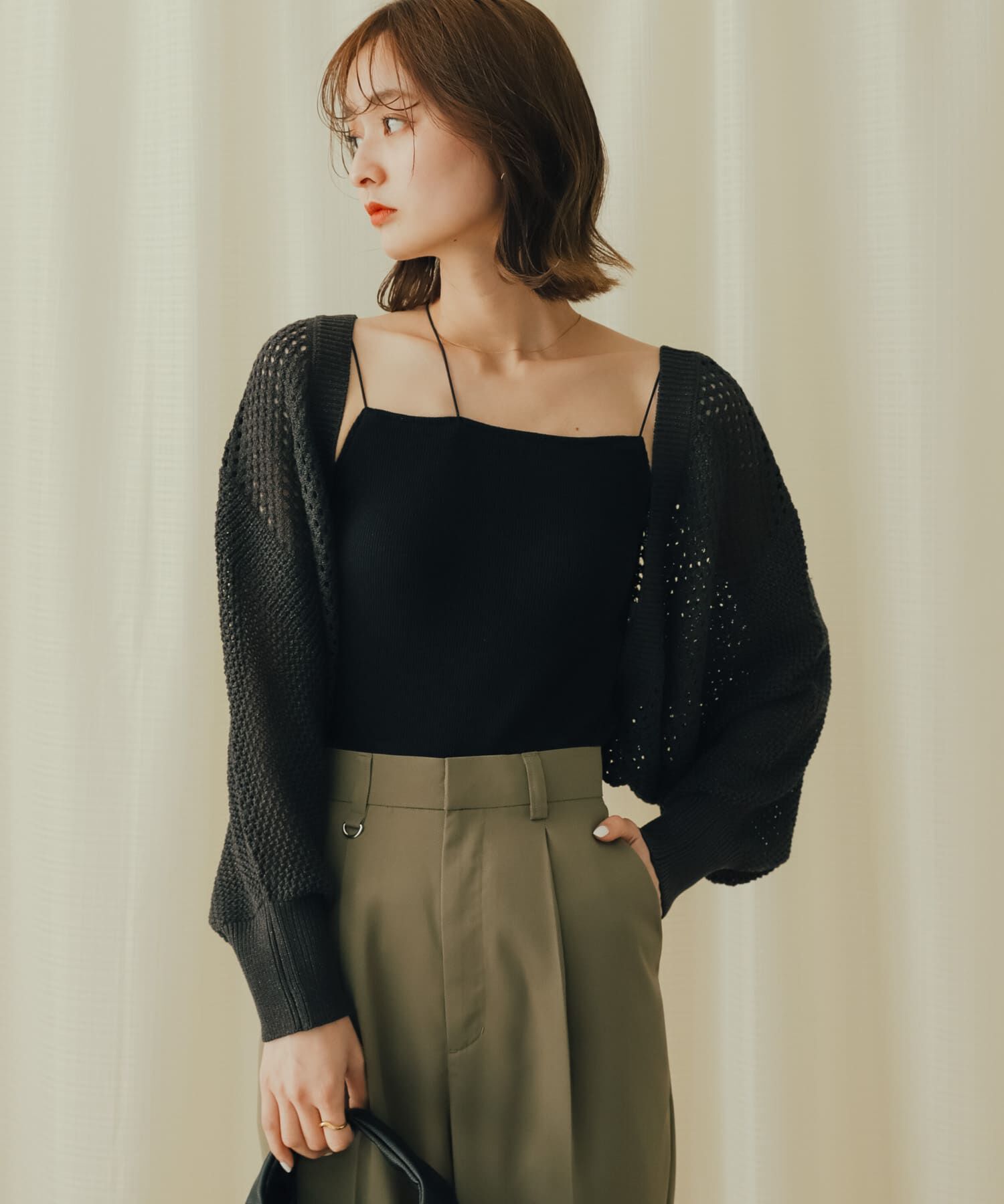 SENSE OF PLACE by URBAN RESEARCH「ラメバックオープンメッシュボレロ」|カーディガン|