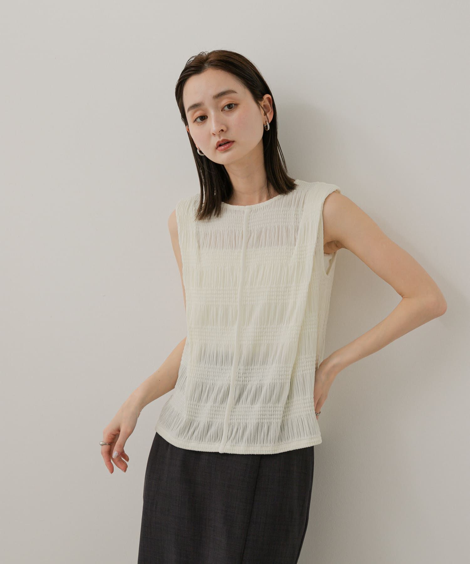 SENSE OF PLACE by URBAN RESEARCH「シャーリングパイピングカットトップ」|Tシャツ・カットソー|