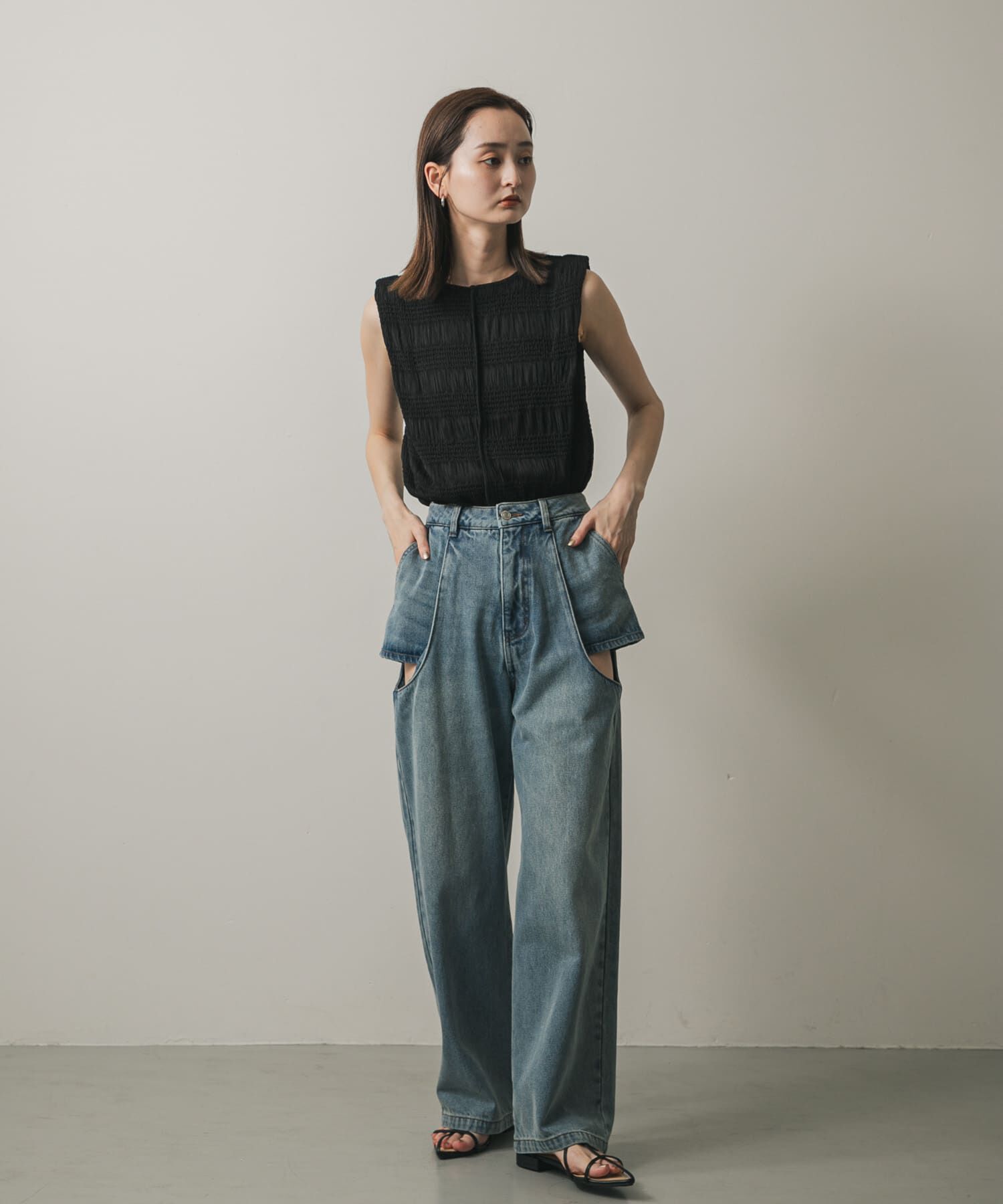 SENSE OF PLACE by URBAN RESEARCH「シャーリングパイピングカットトップ」|Tシャツ・カットソー|