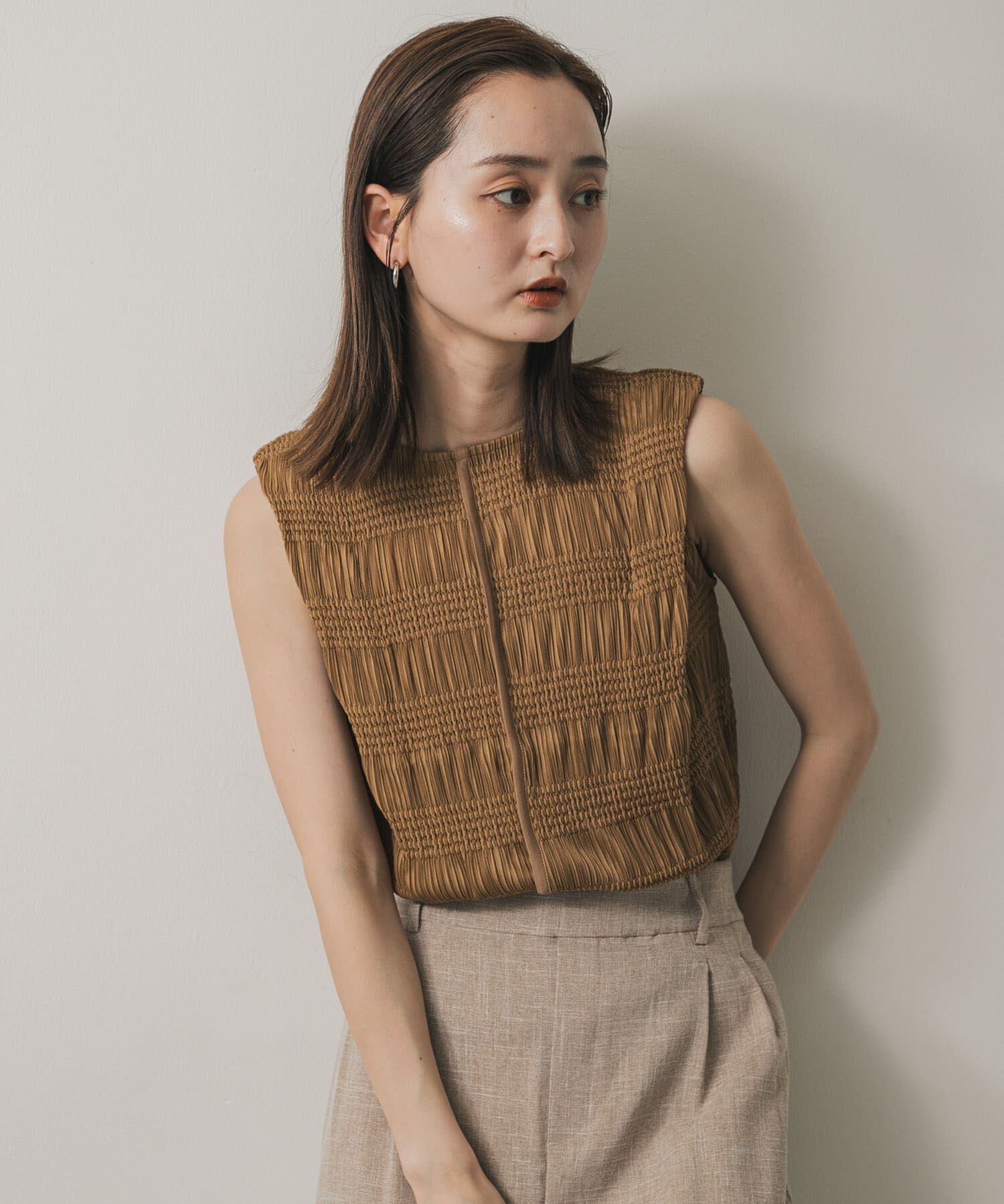 SENSE OF PLACE by URBAN RESEARCH「シャーリングパイピングカットトップ」|Tシャツ・カットソー|