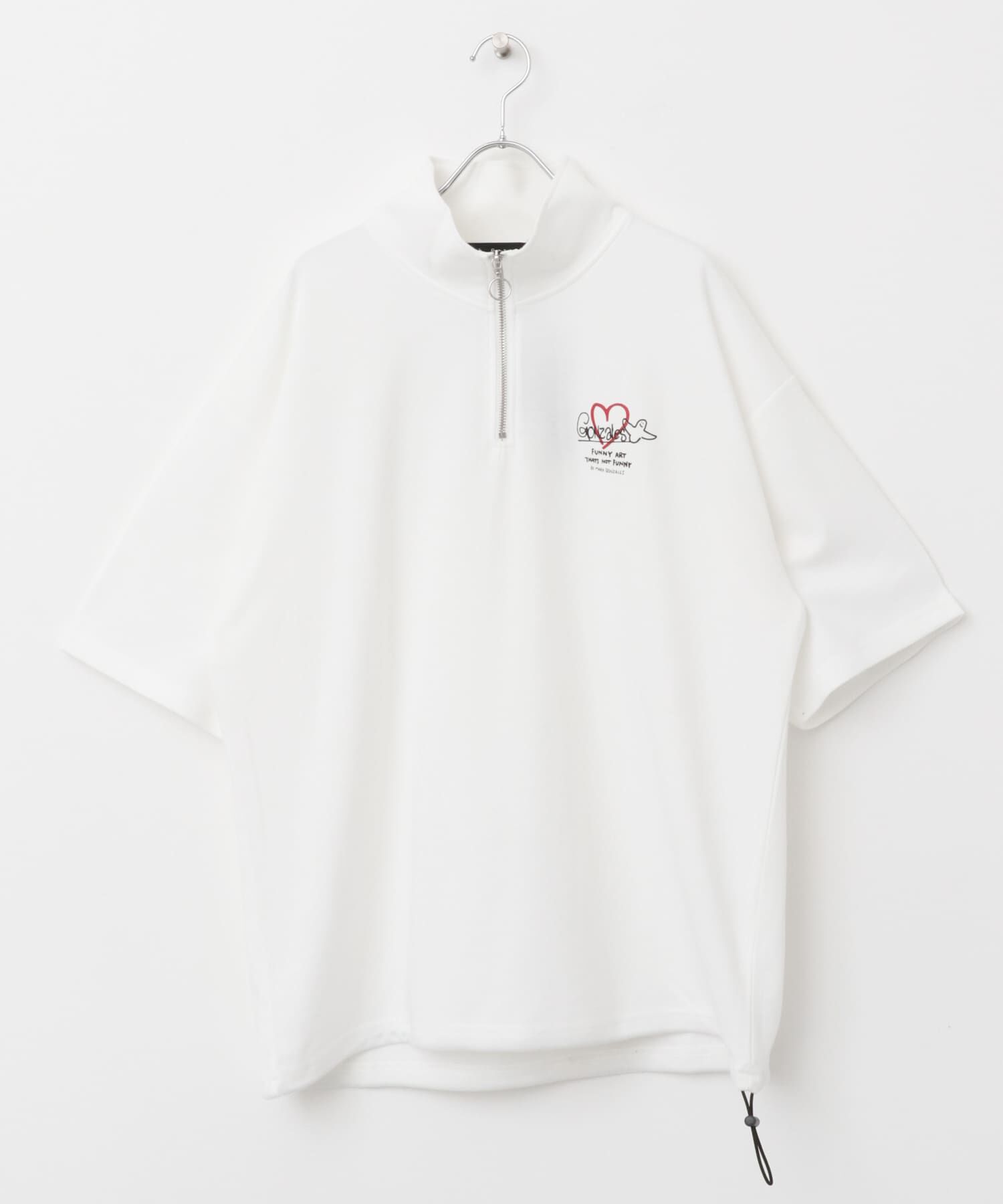 SENSE OF PLACE by URBAN RESEARCH「『WEB限定』Mark Gonzales　スタンドハーフZIPドローコードTシャツ」|Tシャツ・カットソー|