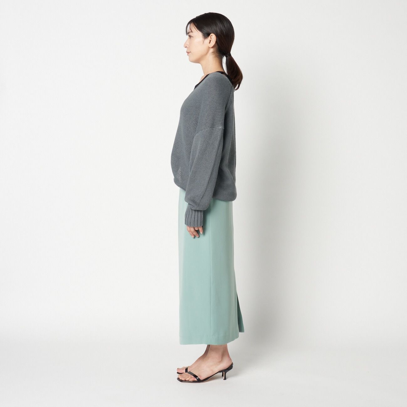 HELIOPOLE「HELIOPOLE SILKY DOUBLE TWILL LEAN SK」|スカート|