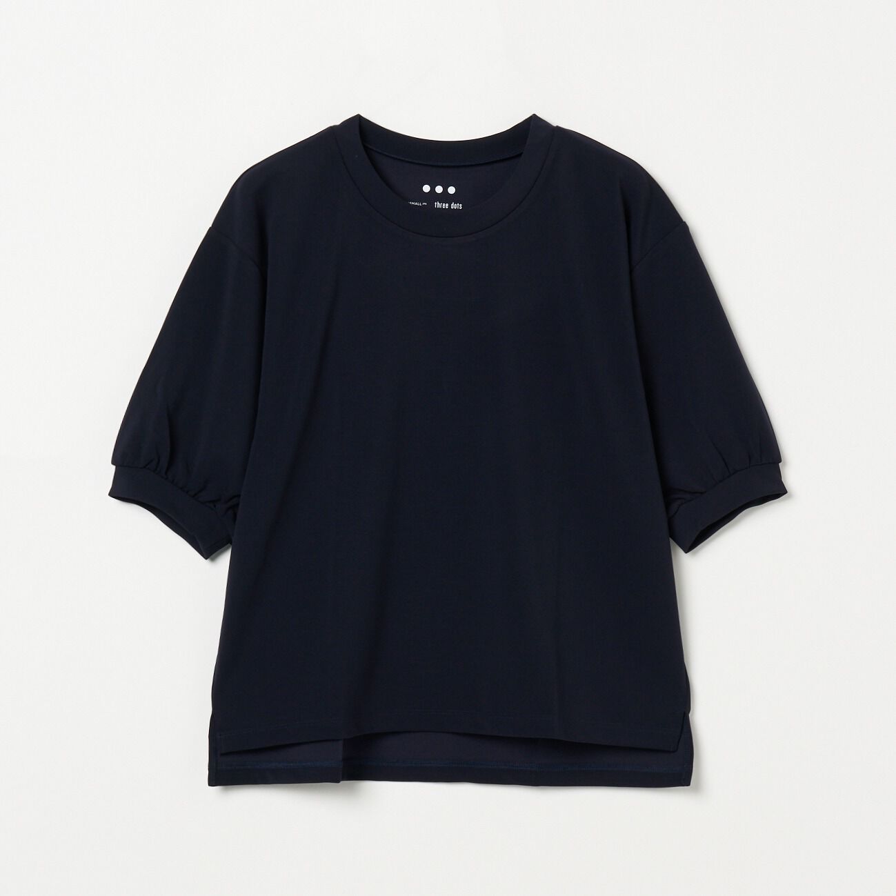  「THREE DOTS Playful outfit puff sleeve tee」|Tシャツ・カットソー|ネイビー