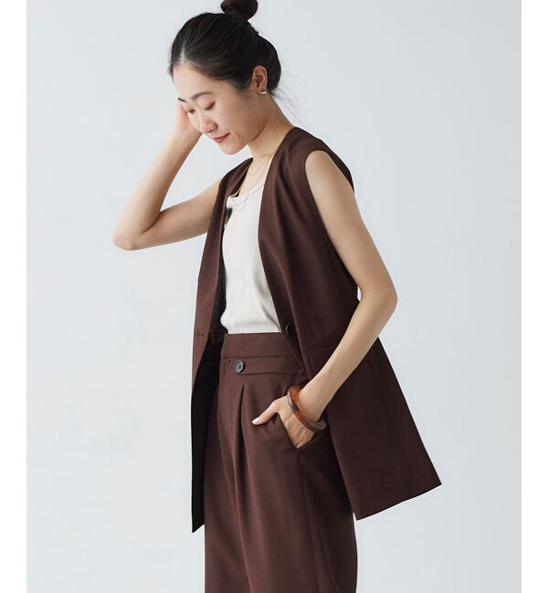 le.coeur blanc「リネンライクツイルベスト」|ベスト・ジレ|