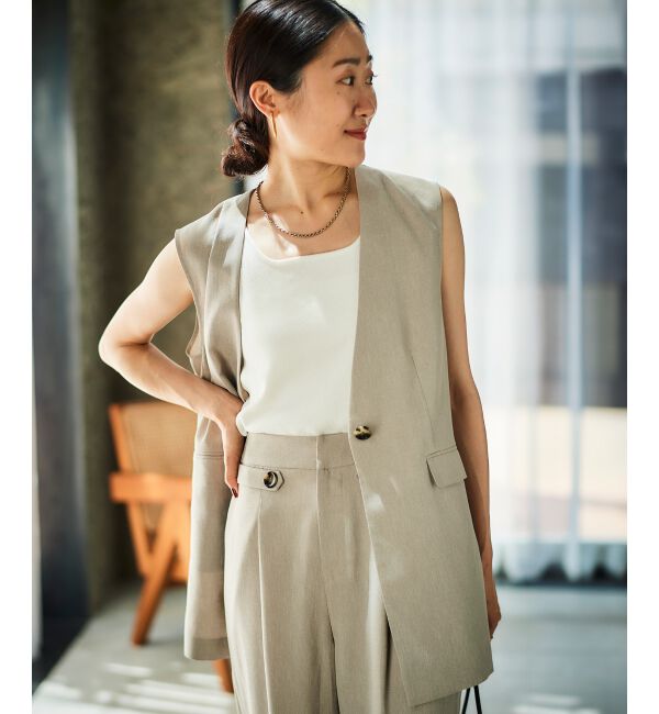 le.coeur blanc「リネンライクツイルベスト」|ベスト・ジレ|