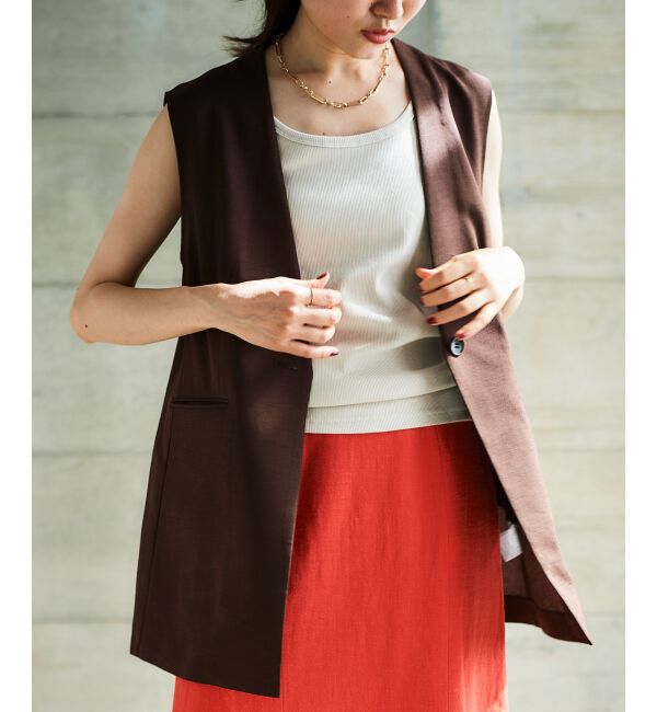 le.coeur blanc「リネンライクツイルベスト」|ベスト・ジレ|