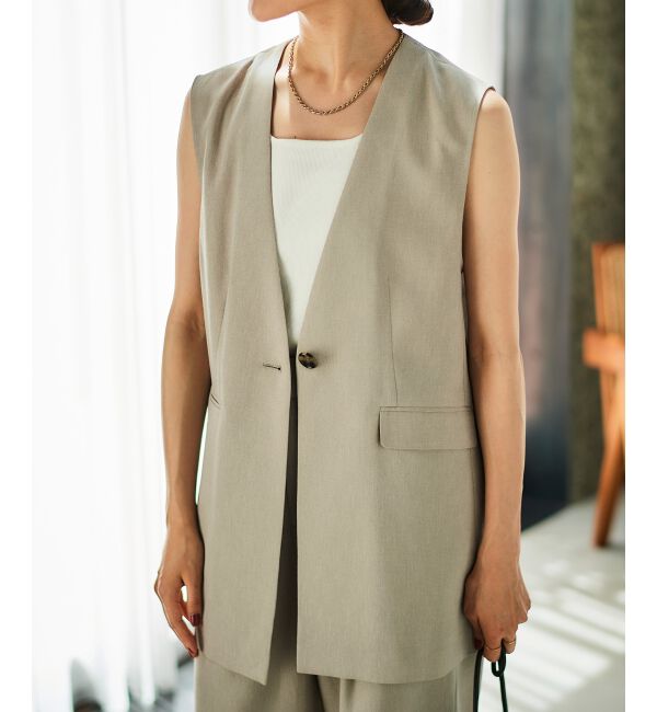 le.coeur blanc「リネンライクツイルベスト」|ベスト・ジレ|