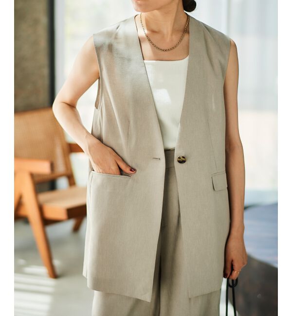 le.coeur blanc「リネンライクツイルベスト」|ベスト・ジレ|