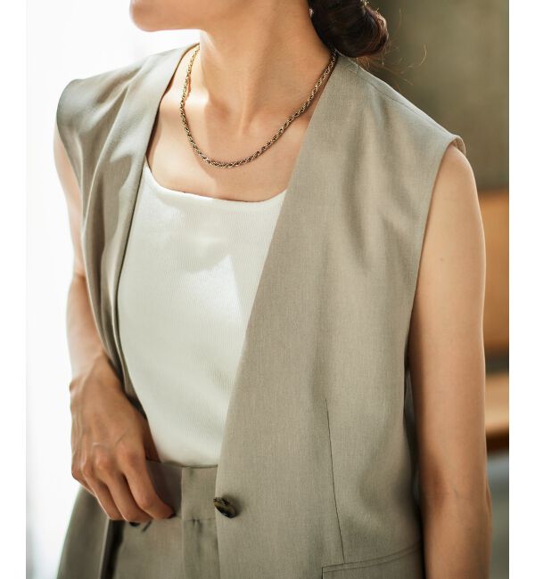 le.coeur blanc「リネンライクツイルベスト」|ベスト・ジレ|