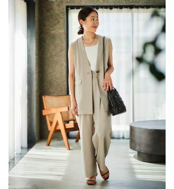 le.coeur blanc「リネンライクツイルベスト」|ベスト・ジレ|