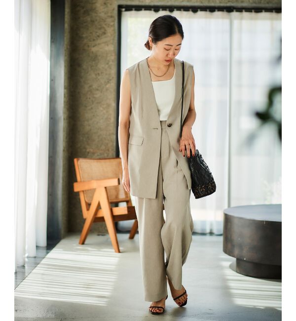 le.coeur blanc「リネンライクツイルベスト」|ベスト・ジレ|