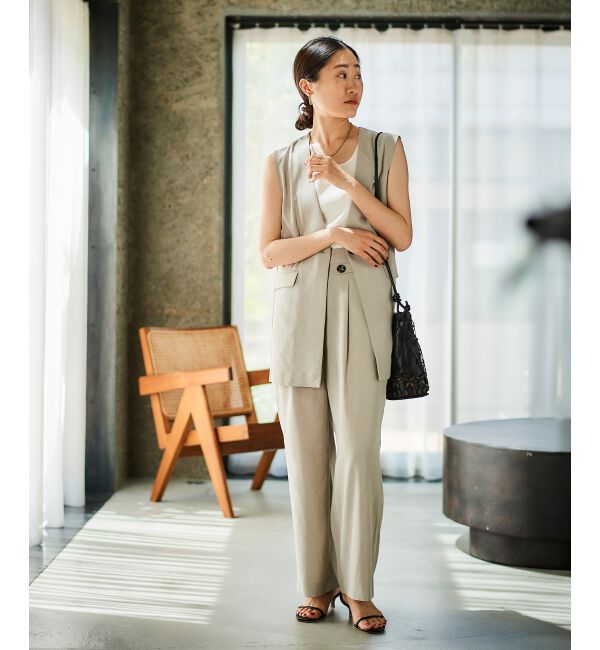 le.coeur blanc「リネンライクツイルベスト」|ベスト・ジレ|