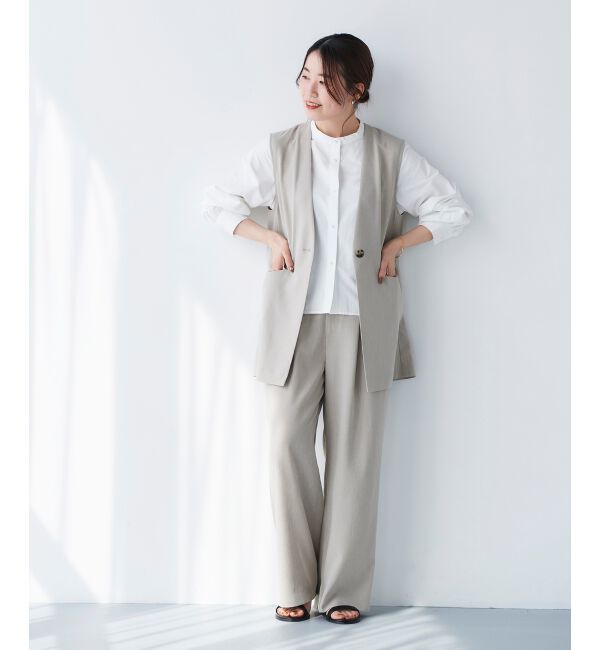 le.coeur blanc「リネンライクツイルベスト」|ベスト・ジレ|