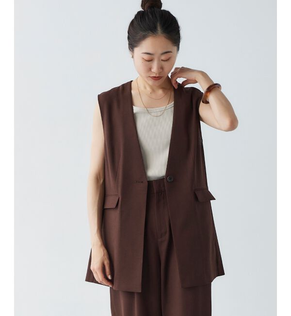 le.coeur blanc「リネンライクツイルベスト」|ベスト・ジレ|