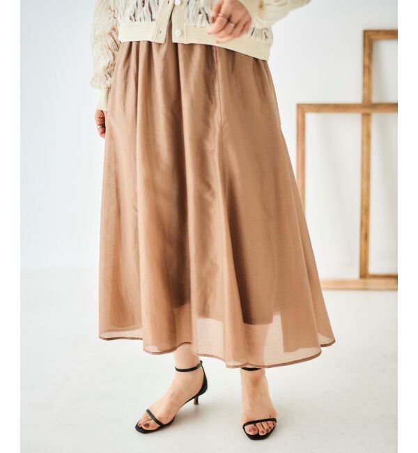 le.coeur blanc「《手洗い可能》キリカエギャザースカート」|スカート|キャメル