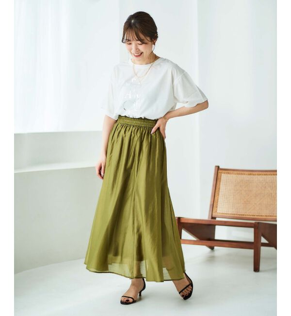 le.coeur blanc「《手洗い可能》キリカエギャザースカート」|スカート|