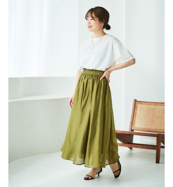 le.coeur blanc「《手洗い可能》キリカエギャザースカート」|スカート|