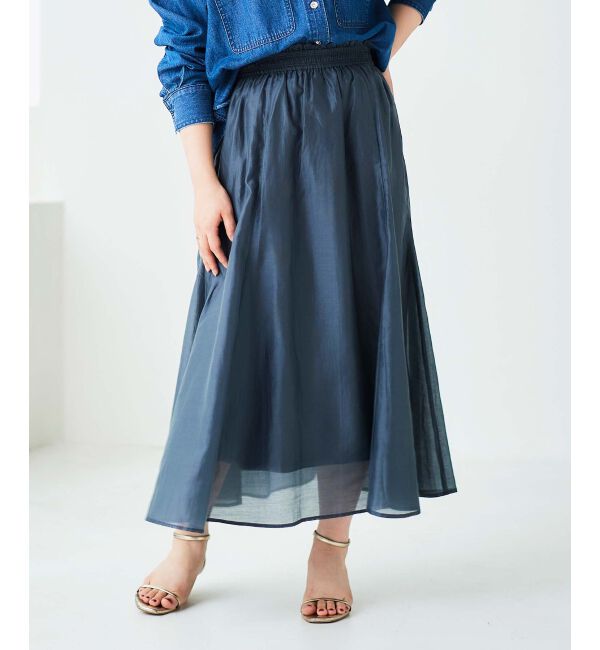 le.coeur blanc「《手洗い可能》キリカエギャザースカート」|スカート|D／グレー