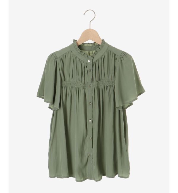  「パウダーサテンシャーリングフレンチブラウス」|シャツ・ブラウス|